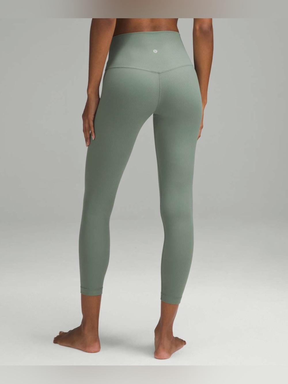 Lululemon Align High-Rise Ribbed Pant 25" Grey Eucalyptus Size 6